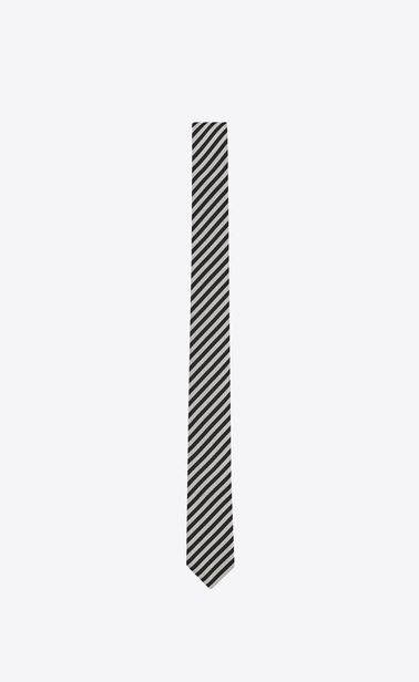 Narrow jacquard tie with stripes